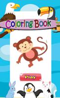 Coloring Book Monkey & frinds Affiche