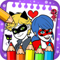 coloring miraculouz ladybug and cat noir game