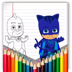 coloring pages pj for masks