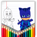 ”coloring pj for masks