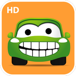 孩子著色並學習汽車