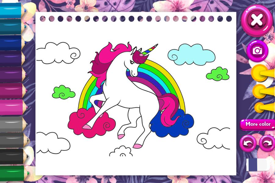 kawaii unicorn coloring pages art game for android  apk