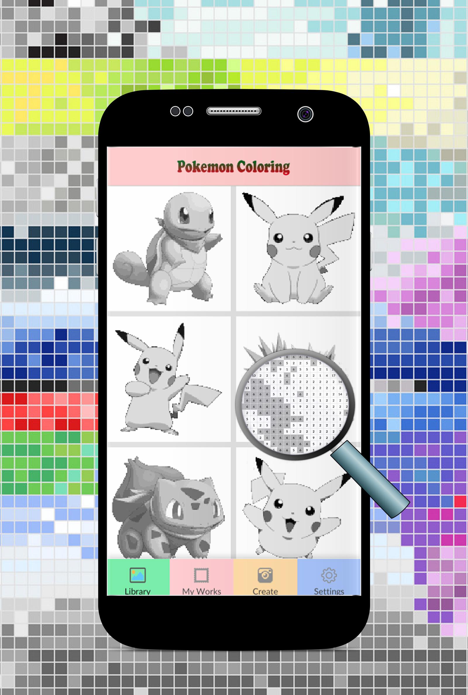 Coloring Pokemon By Number Pikachu Super Pixel Art For