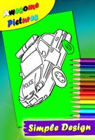 Car Police Amazing Coloring Book capture d'écran 2