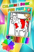 Coloring Book For Funny Cow Affiche