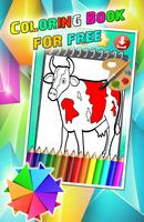 Coloring Book For Funny Cow Poster