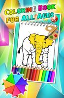 Coloring Book For Elephant Big постер