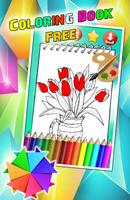 Flowers Tulip Coloring Pages постер