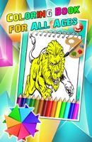 Coloring Lion Sketch Fun Art Poster