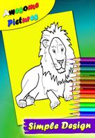 Coloring Lion Sketch Fun Art captura de pantalla 2