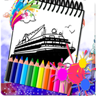 Coloring For Ship Sketch ikon