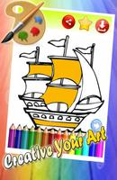 Coloring For Ship Sketch Ekran Görüntüsü 1