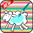 Cute-animals coloring book-icoon