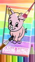 Cute-animals coloring book plakat