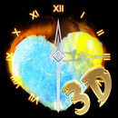 3D Fire and Ice Clock Widget APK