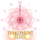 Transparent Pink Flower Clock Widget APK