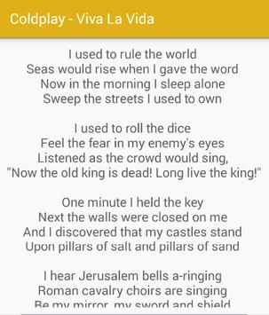 Android 用の Viva La Vida Lyrics Coldplay Apk をダウンロード