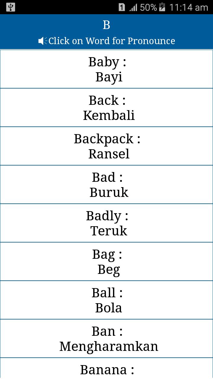 Common Words English To Malay For Android Apk Download