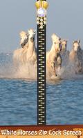 White Horses Zip Lock Screen Affiche