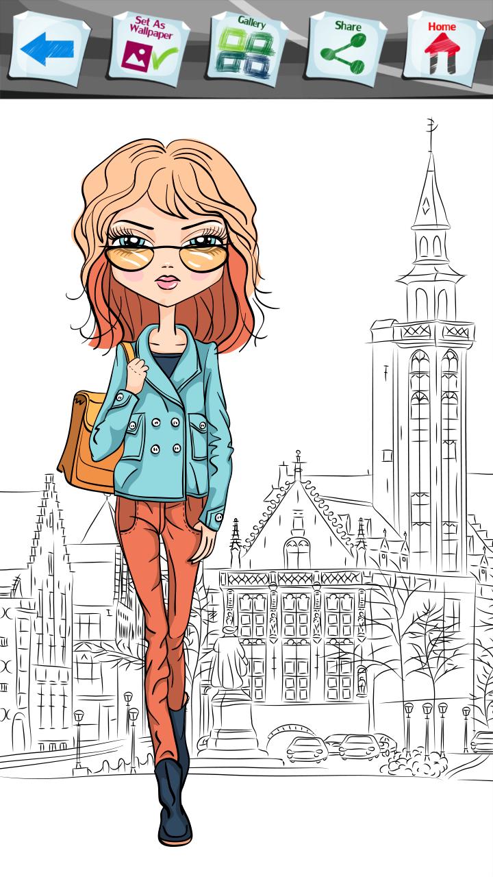 Android 用の 女の子のファッションの塗り絵 APK をダウンロード