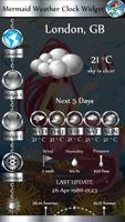 Mermaid Weather Clock Widget capture d'écran 1