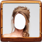 photo femme de cheveux montage icône