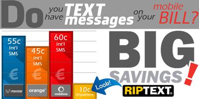 RIPText SMS RIP Text message Cartaz