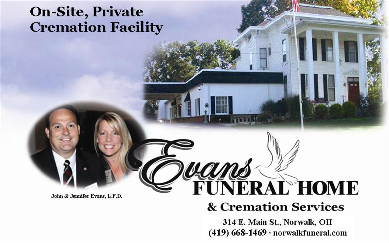 Evans Funeral Home poster.