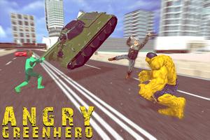 Super Hero Green Man Battle Simulator Affiche