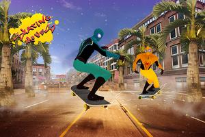 Spider Skating Boy City Hero پوسٹر