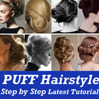 PUFF Hairstyle Step by Step VIDEO App Girls Women icône