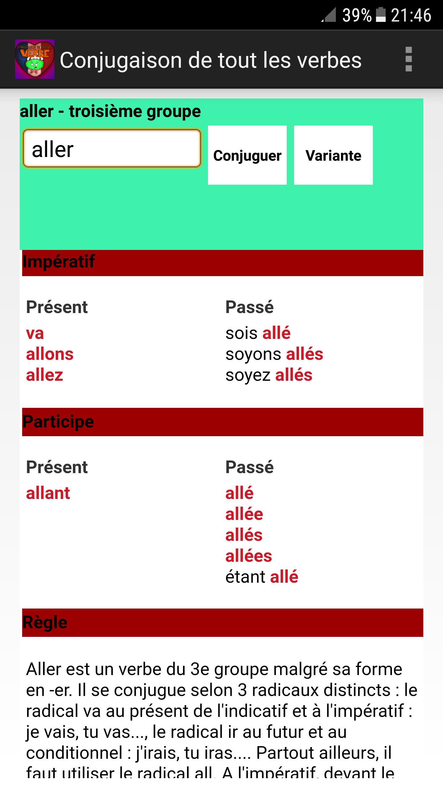 Conjugaison De Tout Les Verbes For Android Apk Download
