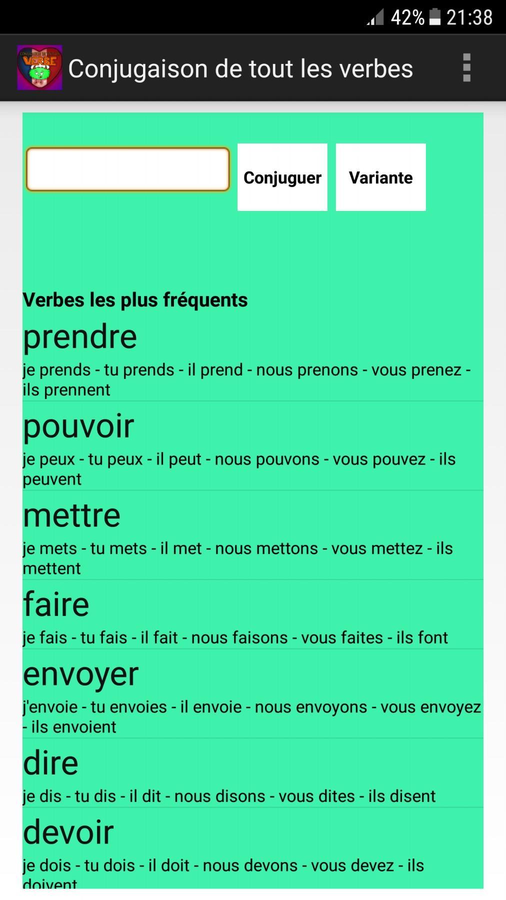 Conjugaison De Tout Les Verbes For Android Apk Download