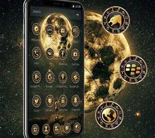 Constellation Galaxy Gold Moon Theme poster