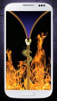 Fire lock screen - Zipper Affiche