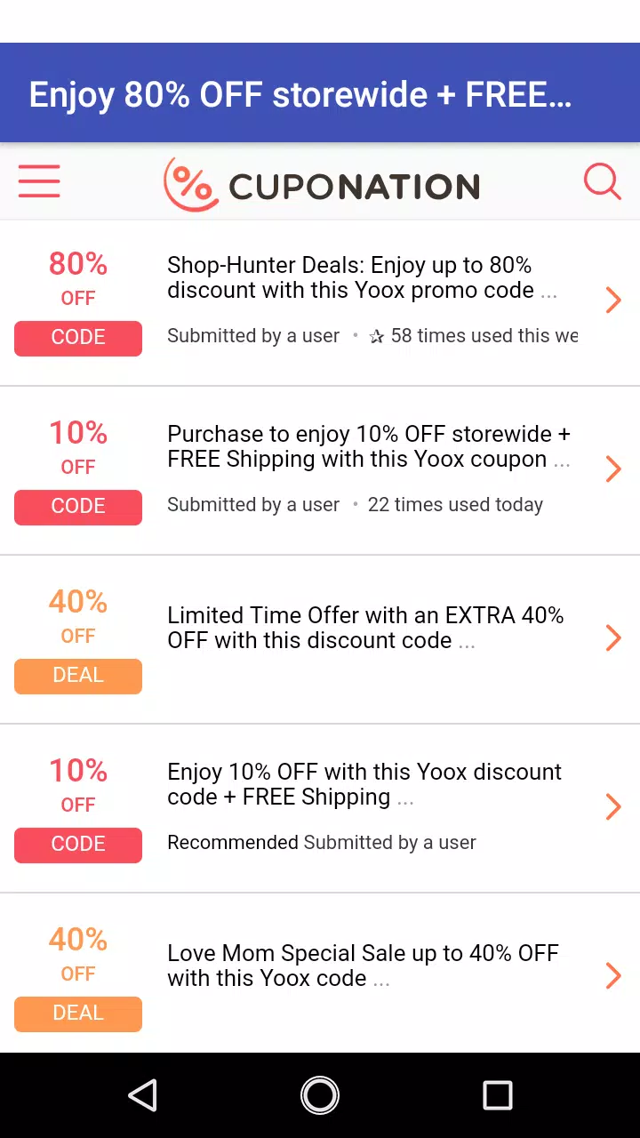 Coupons For YOOX APK for Android Download