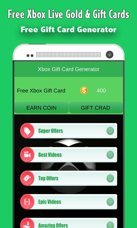 Free Xbox Live Gold & Gift Cards APK voor Android Download