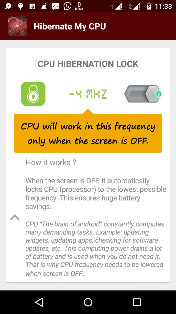 Hibernate My CPU (Save Battery & Save CPU) APK pour Android Télécharger