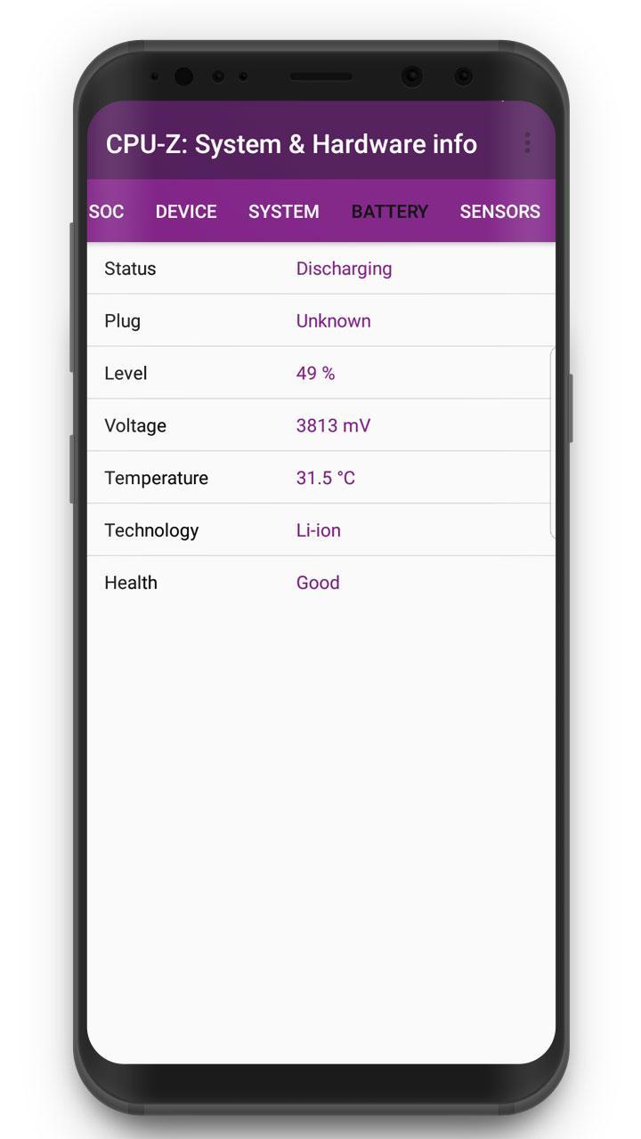 android icin cpu z system hardware information apk yi indir