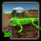 Simulador de selva de lagarto 3D icono