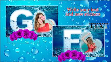 Water Text Photo Frames الملصق