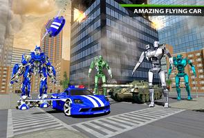 Real Police Flying Car Robot Transformation Game screenshot 1