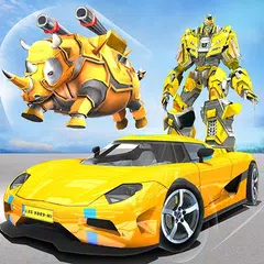 Echte Roboter Rhino Attack Car Transform Spiele