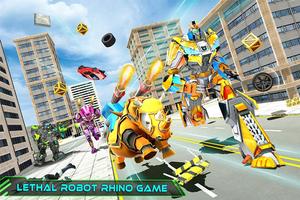 Real Robot Rhino Attack Car Transform Games screenshot 2