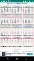 France Holiday Calendar 2018 الملصق