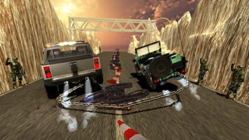 Chained Cars Against Army Trucks Racing Simulator screenshot 1