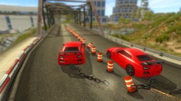 Chained Car Against Ramps Vs Bollards-Chain Stunts screenshot 3