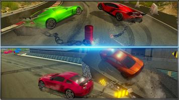 Chained Car Against Ramps Vs Bollards-Chain Stunts screenshot 2