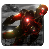 Superhero Flying Iron City Zeichen