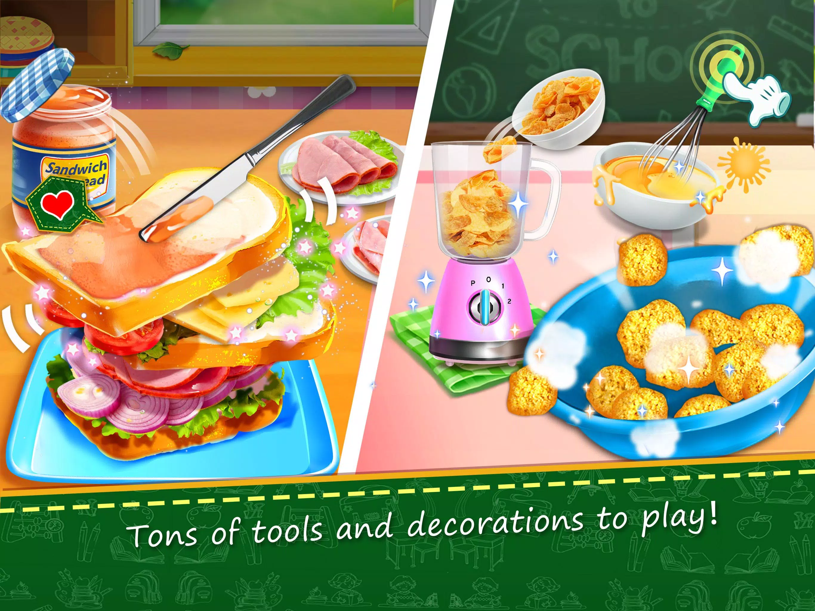 JOGO SCHOOL LUNCH MAKER FOOD COOKING GAMES  JOGO DE FAZER LANCHES PARA  ESCOLA 